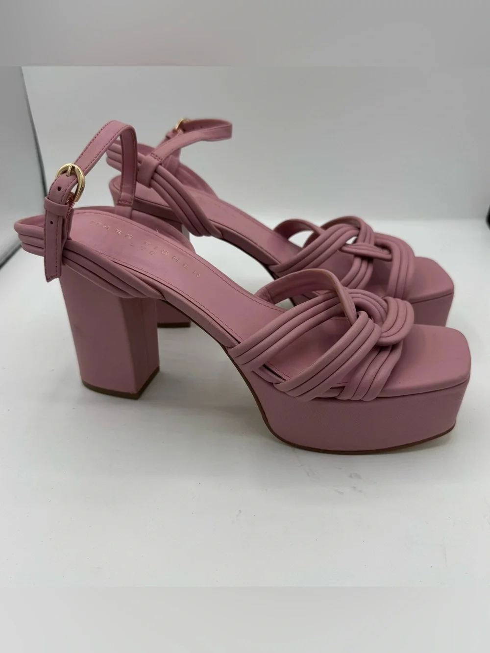 Marc Fisher Cairo 2 Pink Leather Platform Sandal size 8.5 formal wedding event